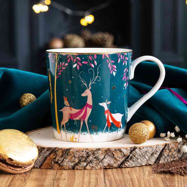 Sara Miller Woodland Tales Mug, Deer & Robin